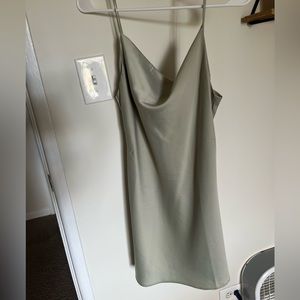 Light green cowl neck dress